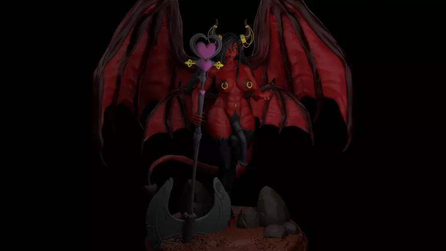 Kasyrra the demon queen from CoC2, model and render by me