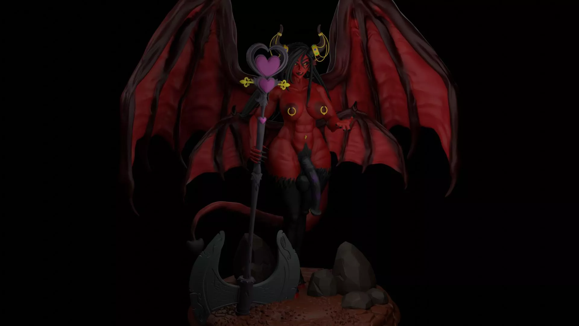 Kasyrra the demon queen from CoC2, model and render by me