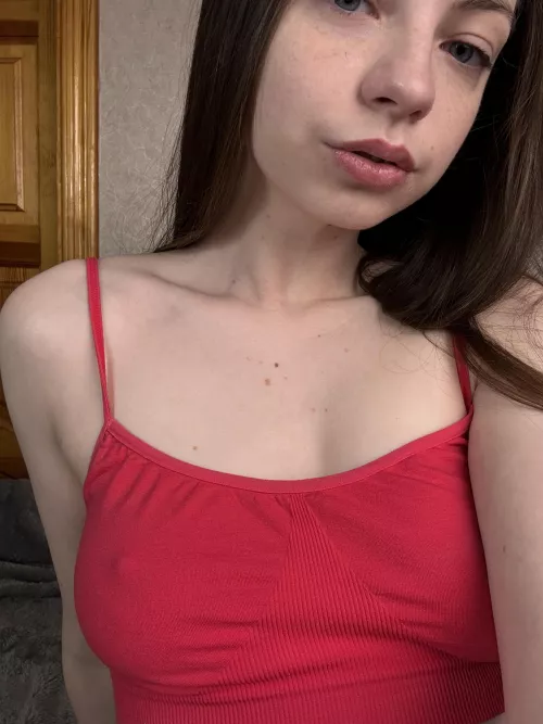 The best advantage of a top without a bra is the beautiful outline of the nipples