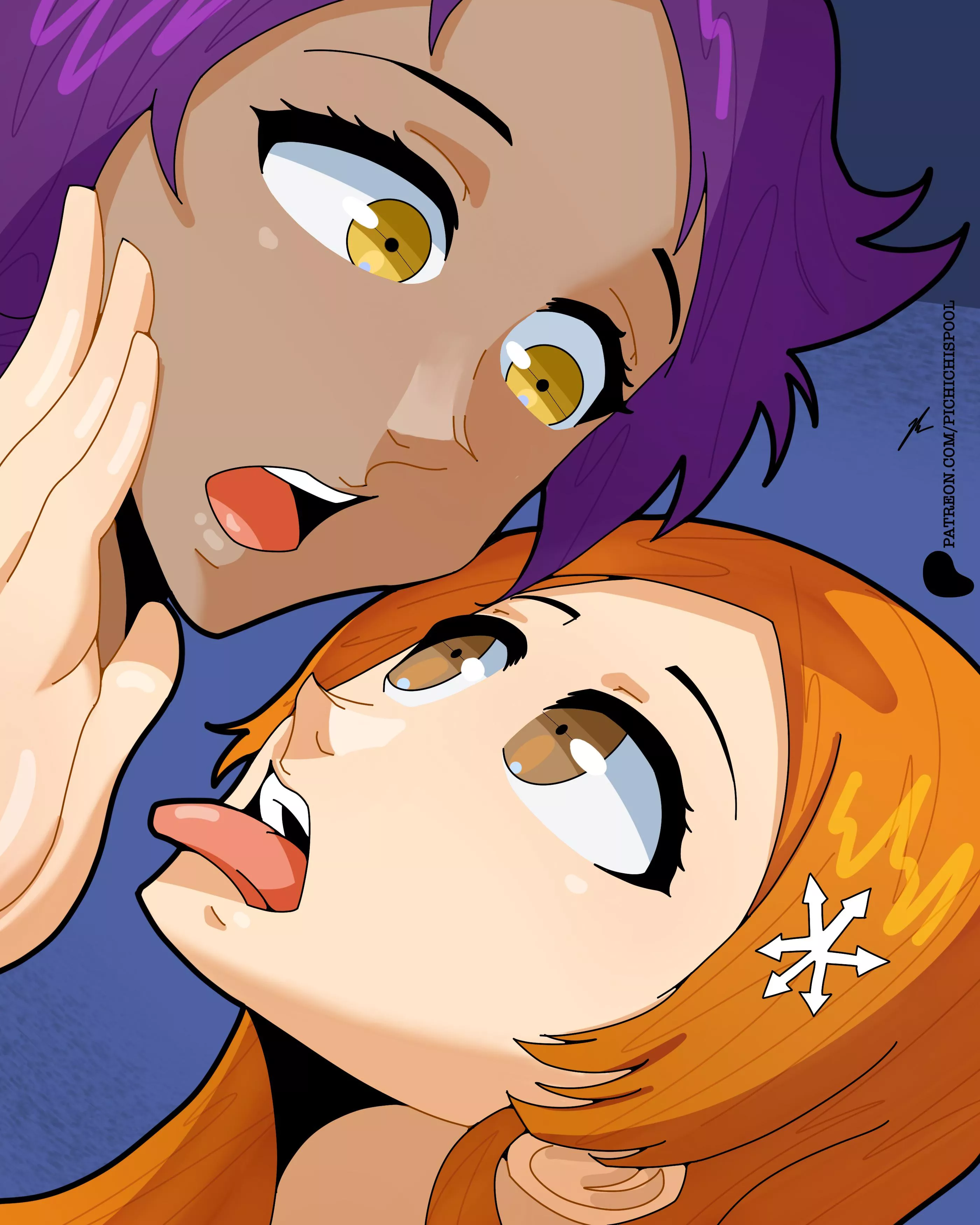 Yoruichi and Orihime - Bleach - by me