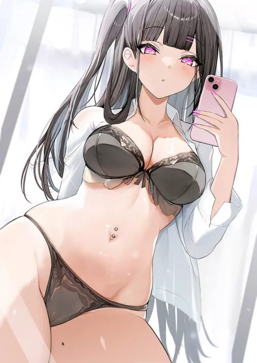 Black Lingerie Selfie