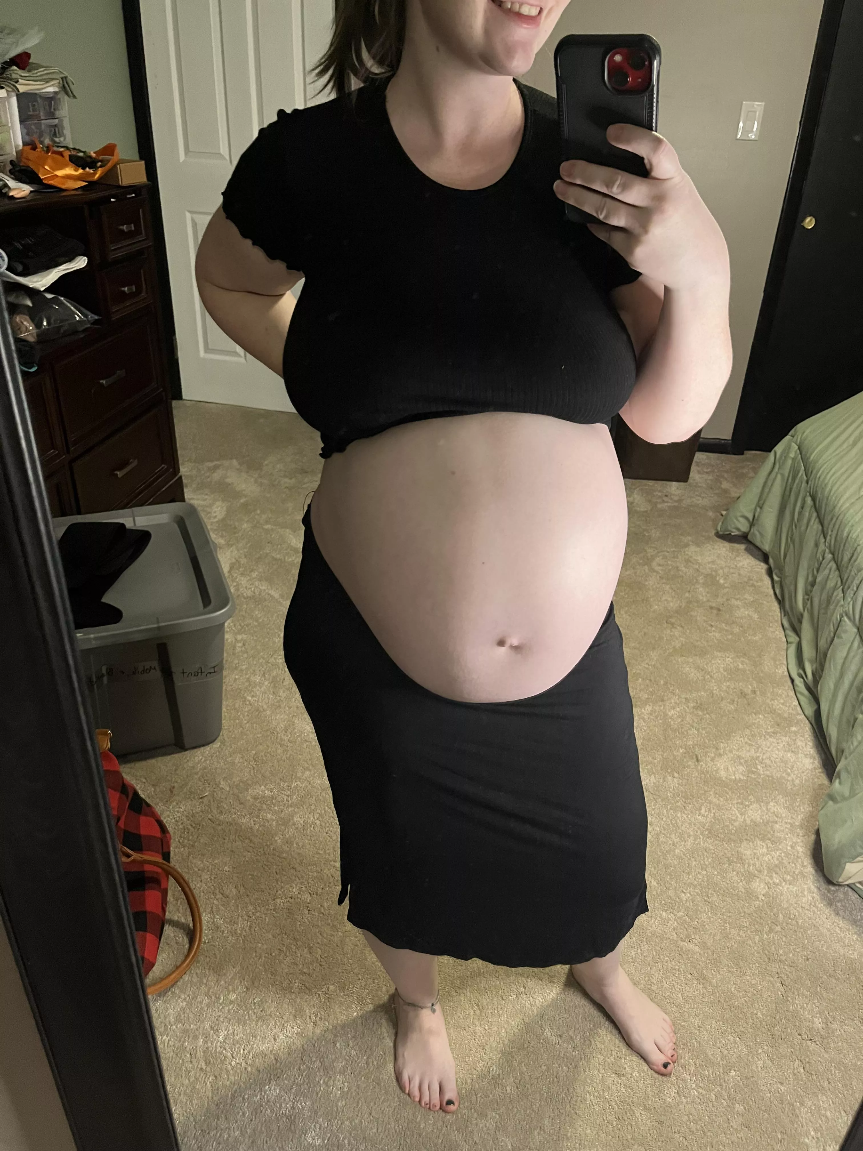 Crop top and twin pregnant belly!