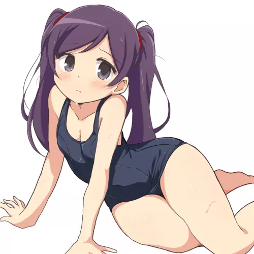 Funako Kido in a school swimsuit