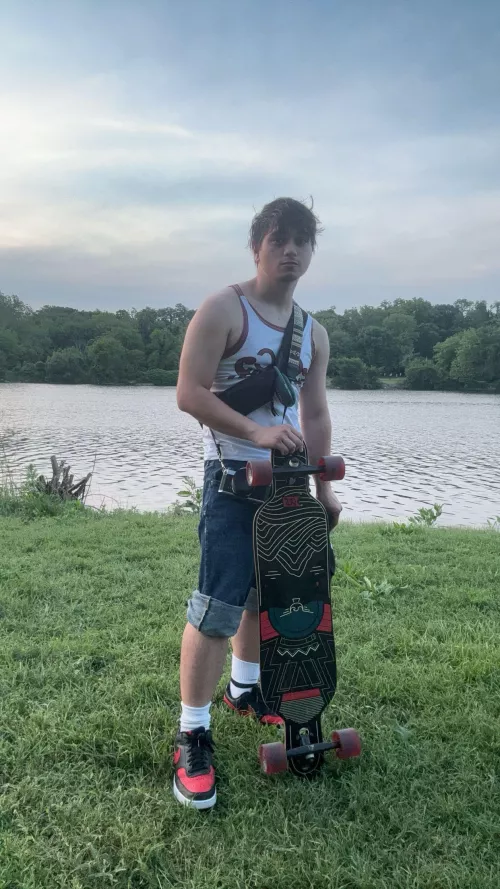 Skating by the river