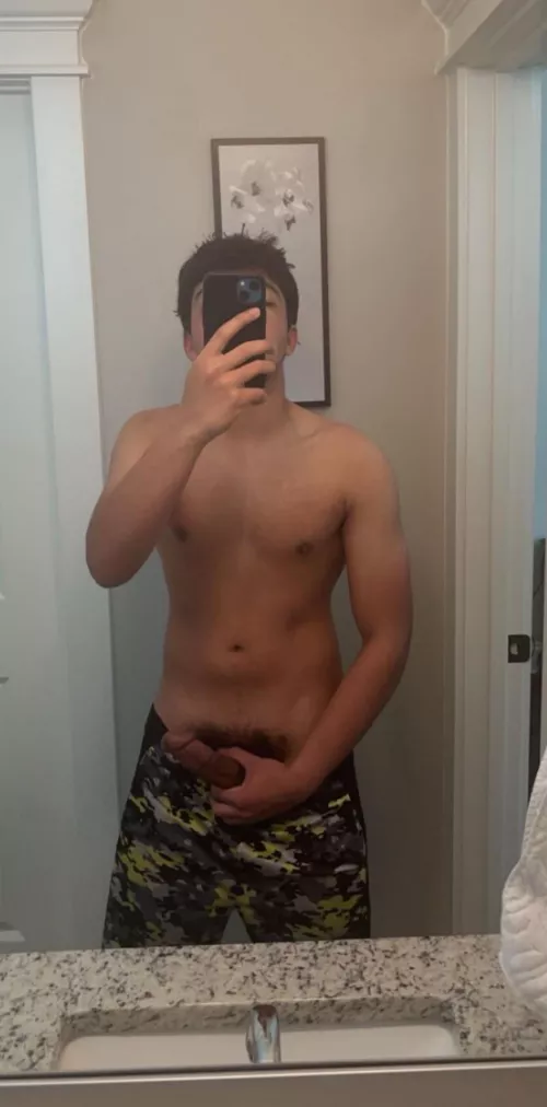 Stroking myself after the pool