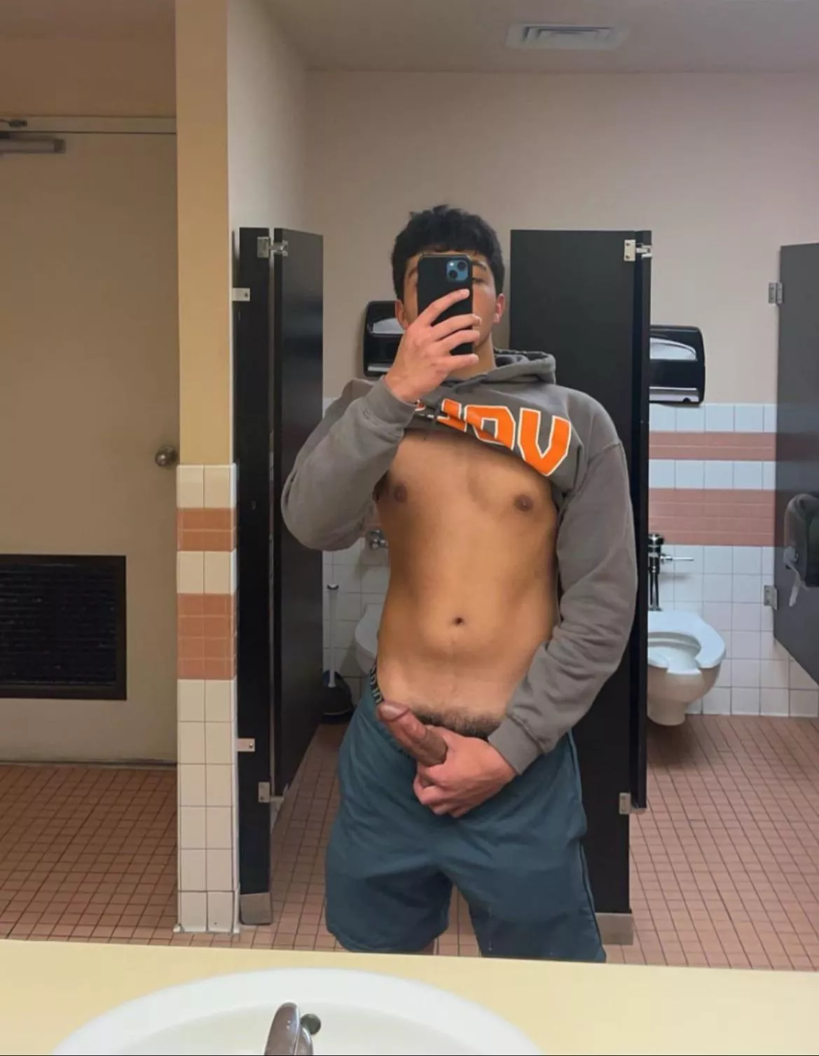 Stroking myself at the gym