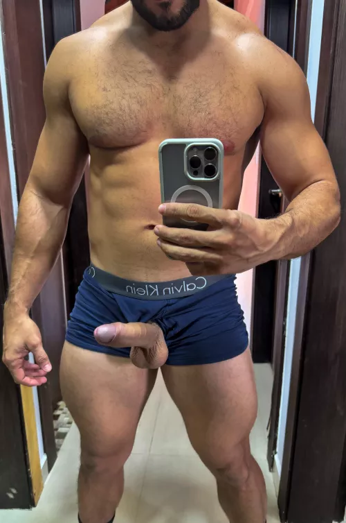 Get on your Knees and Play with my balls and cock