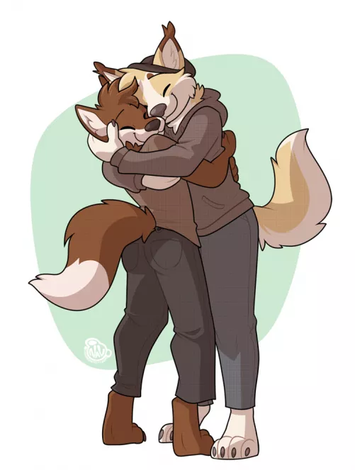 Hugs (art by NowandLater)