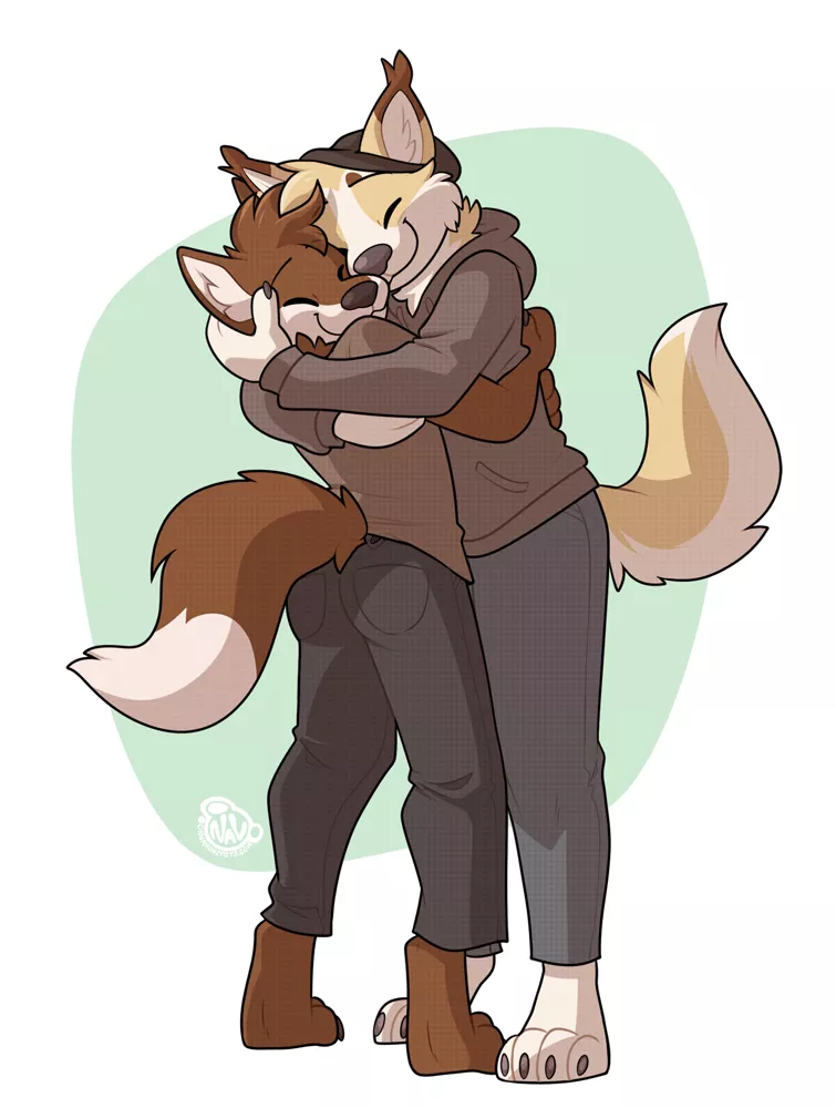 Hugs (art by NowandLater)