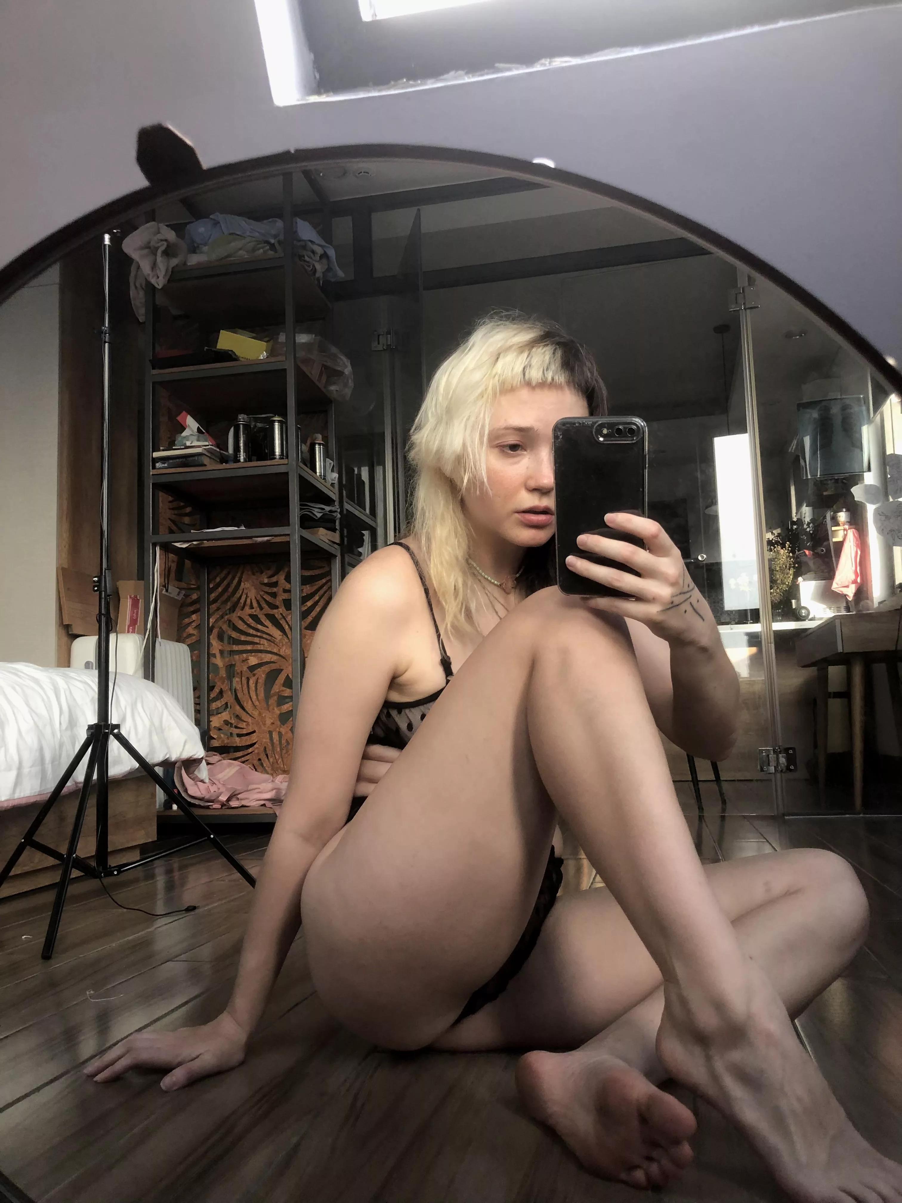 IRTR selfie in a round mirror