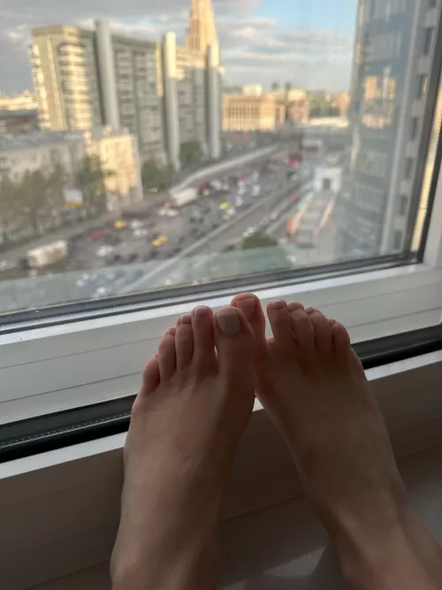 It's finally a sunny day Feet, painted toes and the beginnings of a tan.