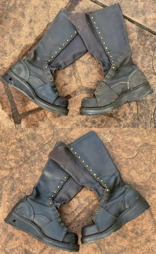My attempt at rejuvenating these 1950s moto boots.