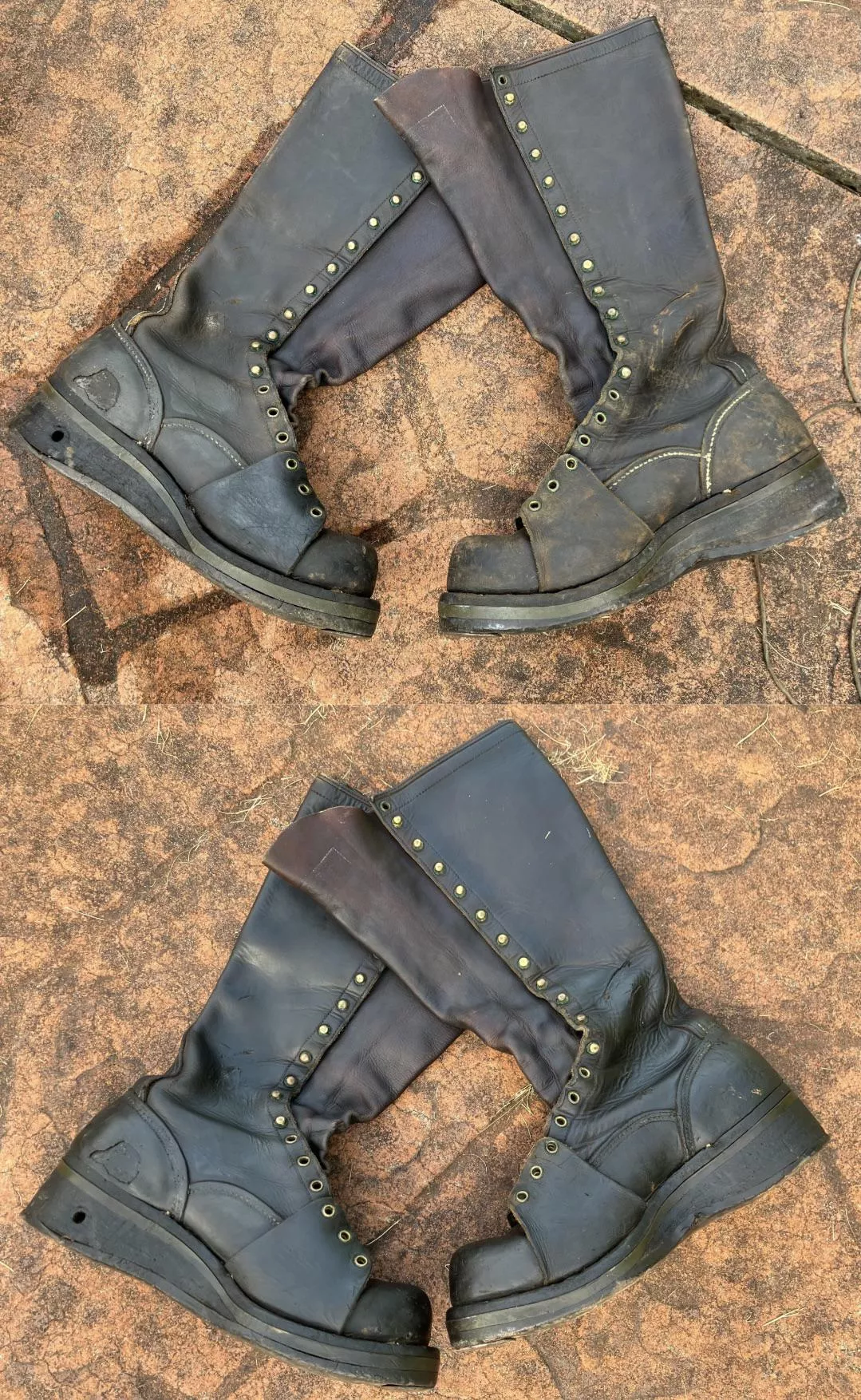 My attempt at rejuvenating these 1950s moto boots.