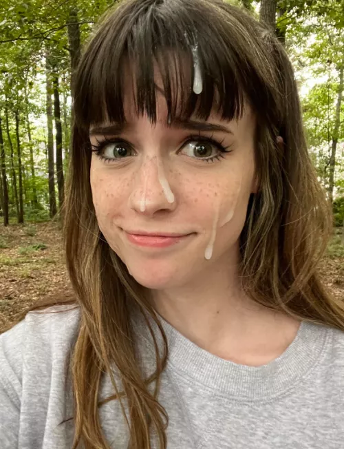 Perfect outdoor cumshot