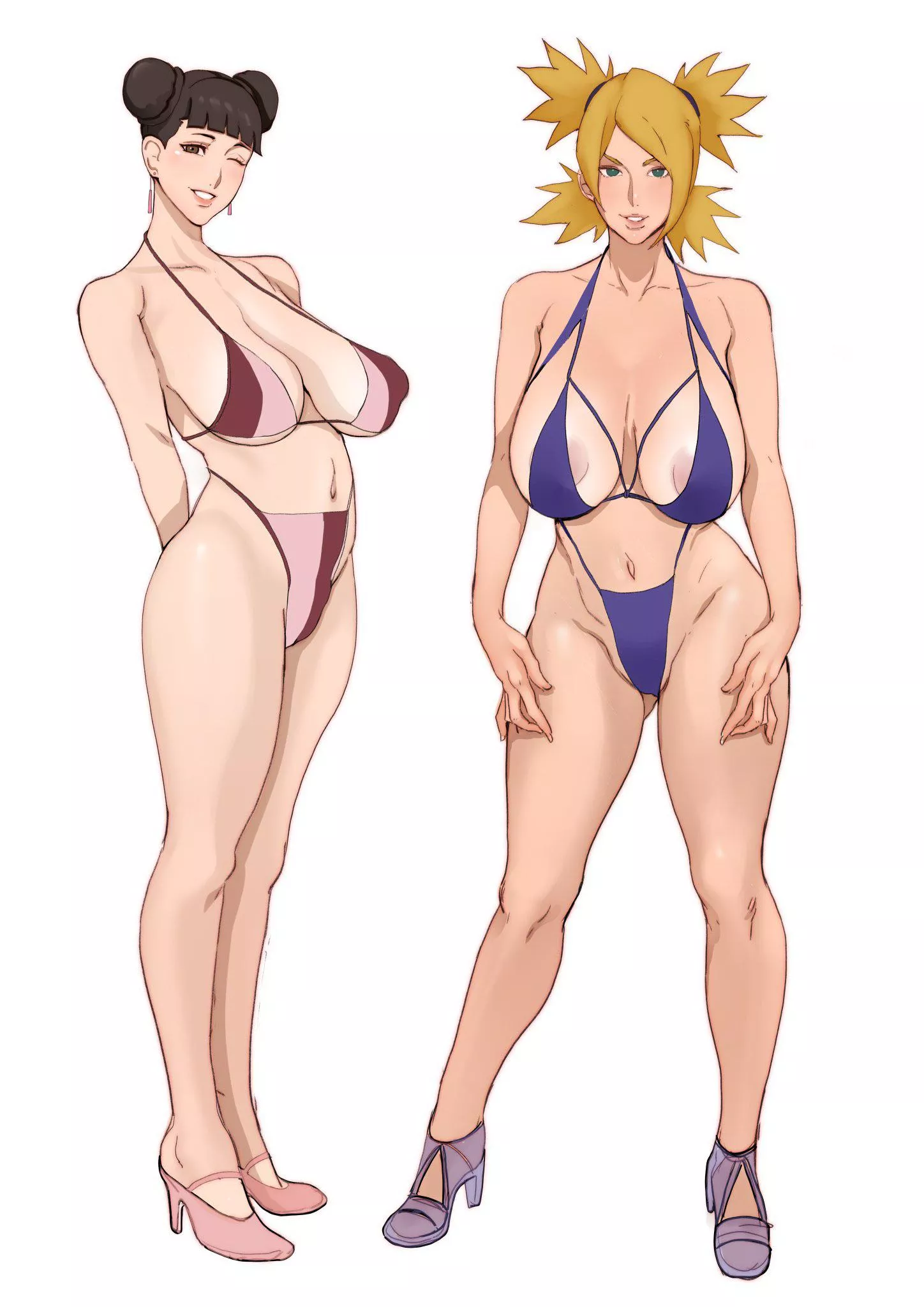 Tenten and temari wearing sexy bikinis (TheJnsdh)