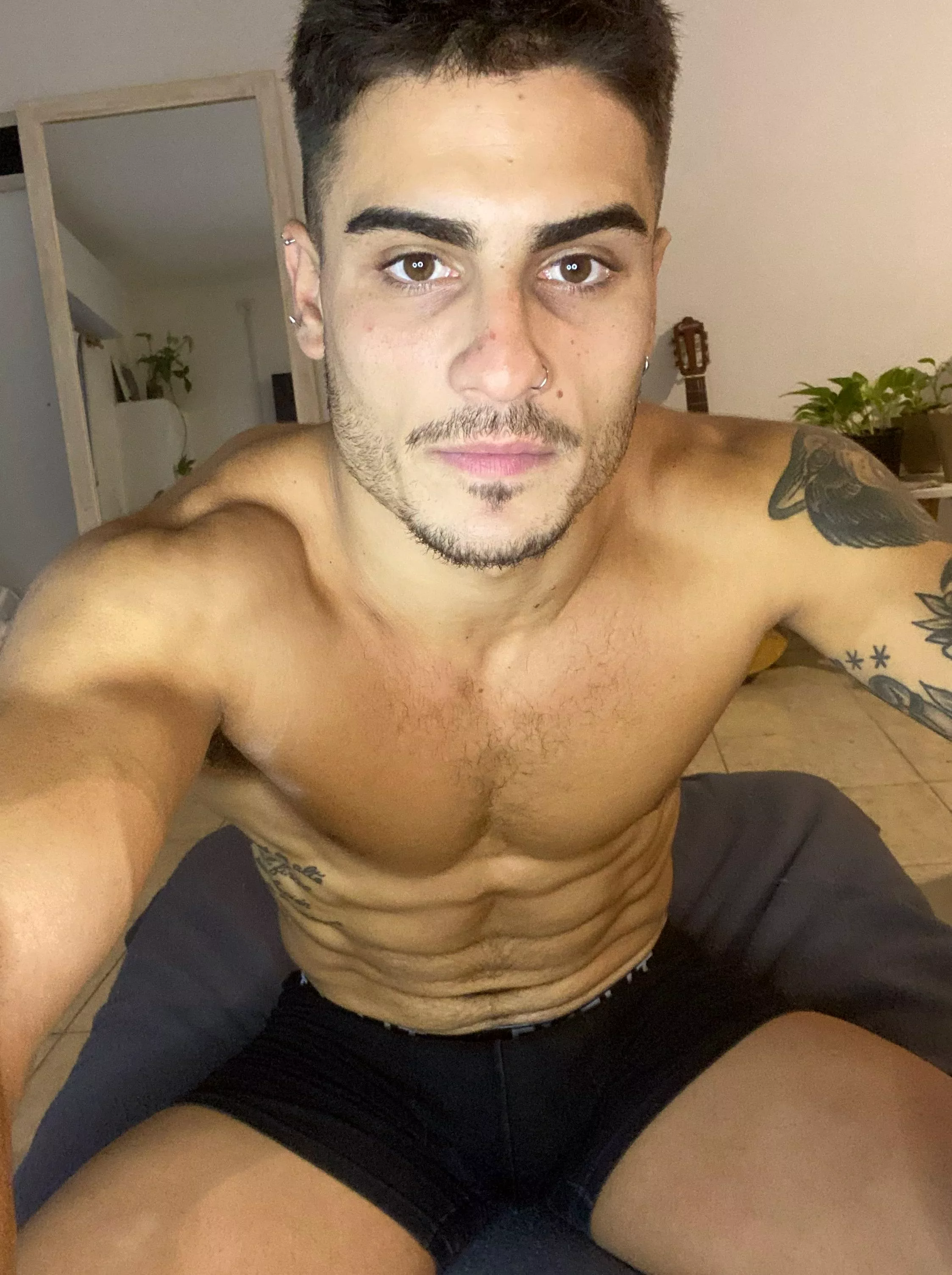 Thirsty for a taste of my rock-hard abs, baby?