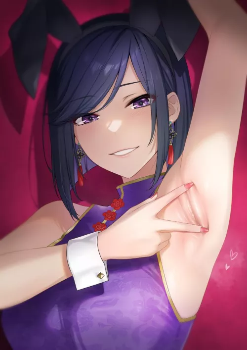 Anime girl showing armpits