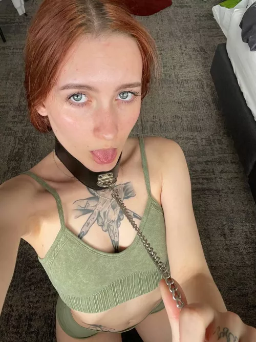 Call me an obedient bitch when I'm on a leash