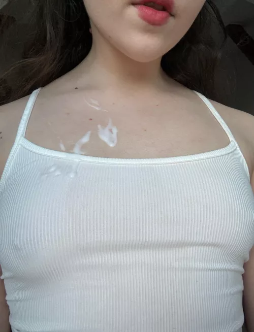 happy covered in cum