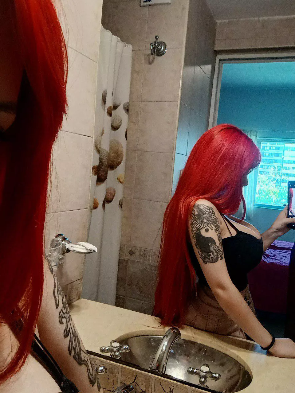 Tatted redhead with big tits.. yay or nay