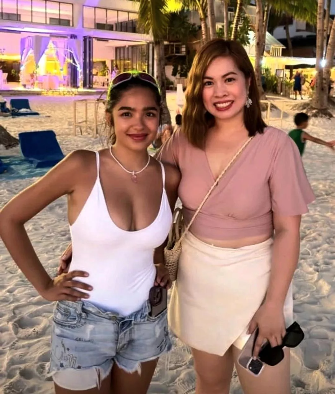 That hint of shame on her smile knowing a younger gal's bigger than her