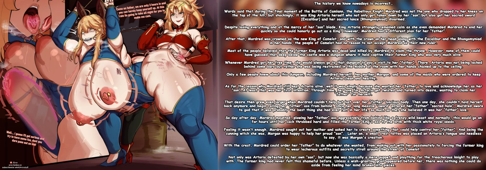 The True History: The Legend of King Mordred [Fate/Grand Order] [Futanari] [Incest] [Forced Submission] [Enslaved] [Alternative History] [Artist: erovsaaaka]