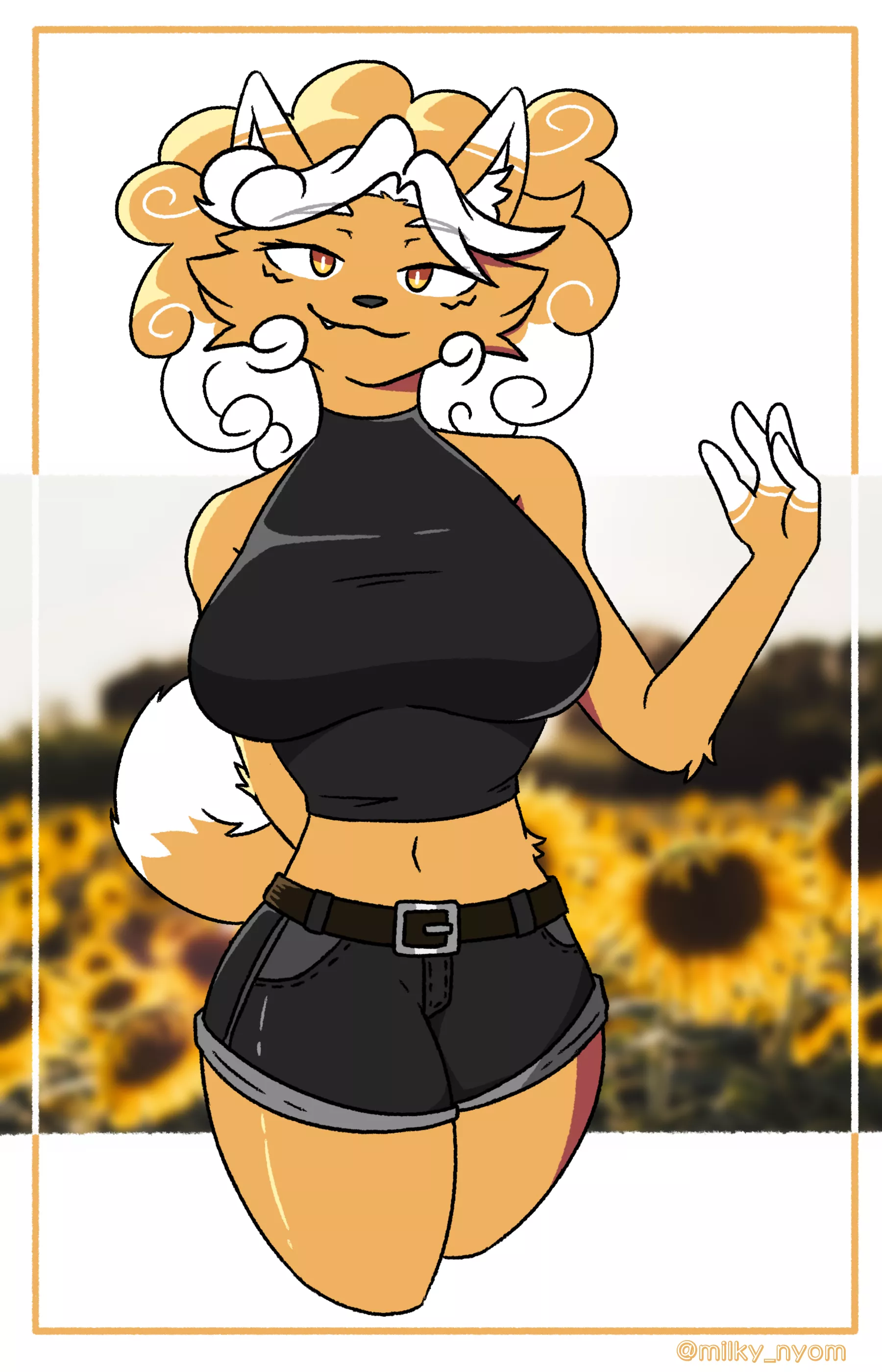 turned my friend FleekuFokzitu into a girl :3c (art by me @milky_nyom)