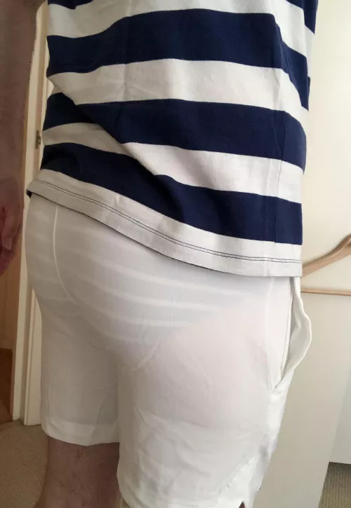 WFH Wednesday. Keeping the tennis theme going with these (unlined) Adidas tennis shorts. They might be a little too snug though…