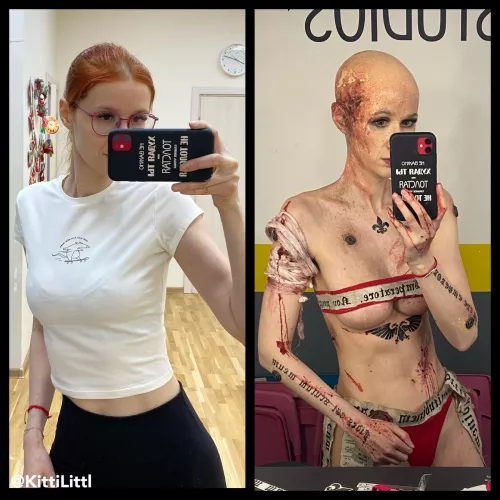 In and out of cosplay - Sister Repentia from Warhammer 40000 by KittiLittl