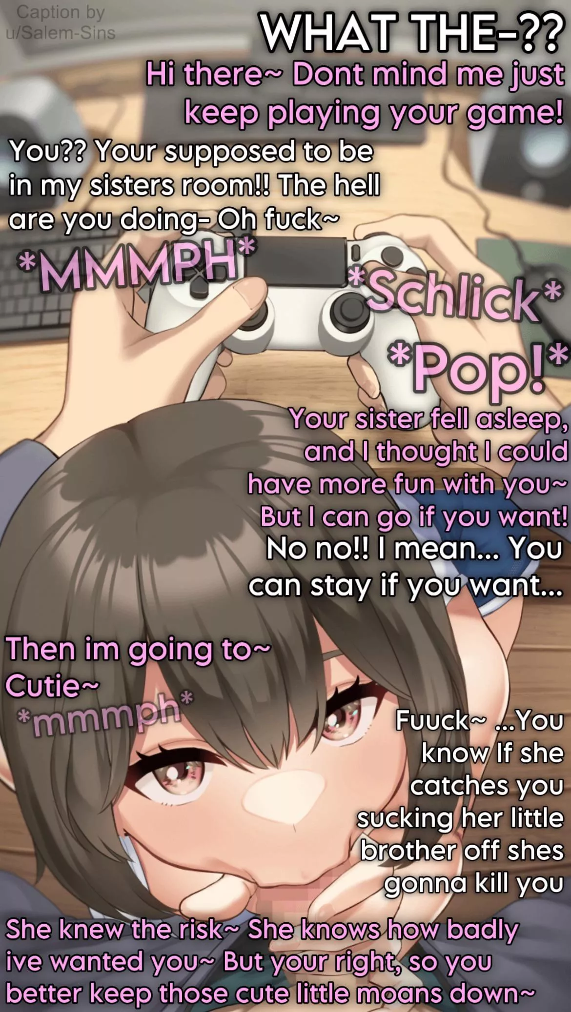 Sisters Friend Sneaks Away from Sleepover to See You [F/M] [Surprise Blowjob] [Femdom] (Artist: Yamagara Tasuku) 