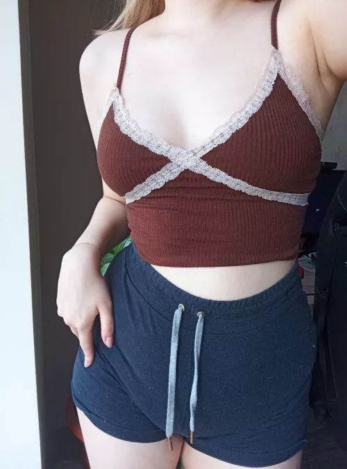 Wearing a bra with that top would be a crime