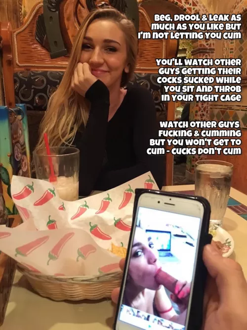 you can watch her sex tape but only with your cage on