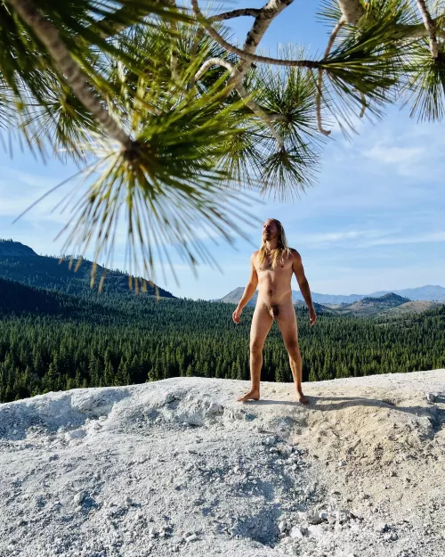 Haven’t post in a while but still Naked Adventuring as always 💚This tree helped take my shot…😂