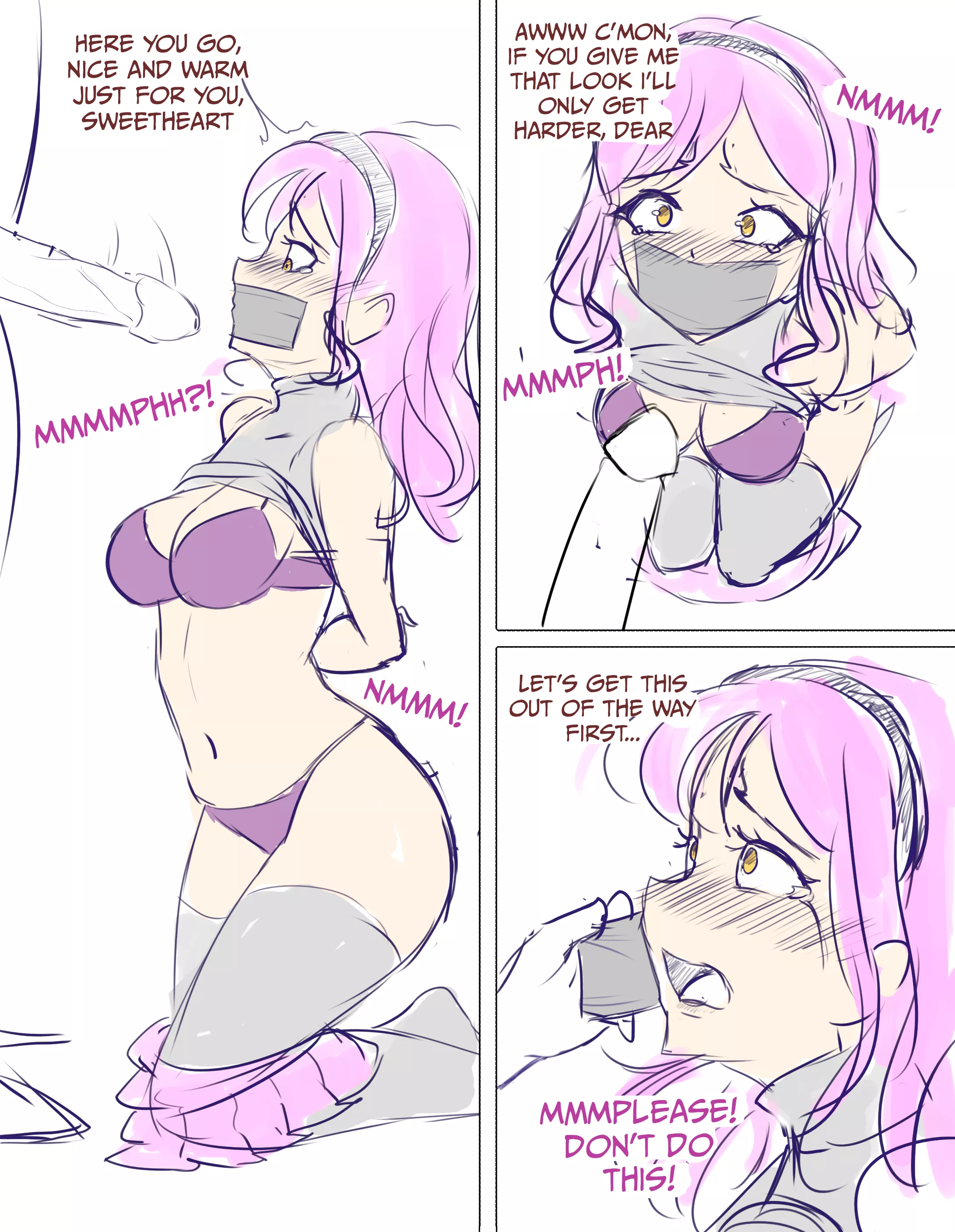 Let's take a look at that cute underwear of yours... Now be a good girl and kneel for me