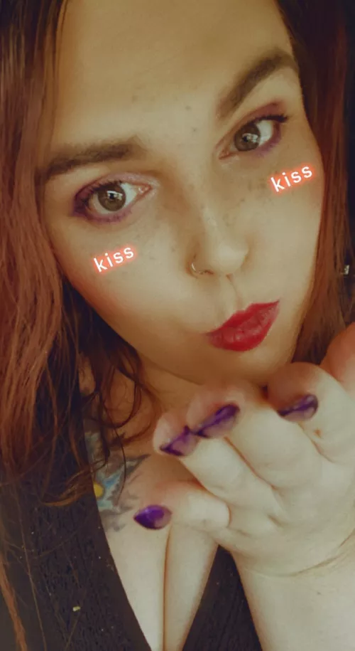 One kiss, on its way