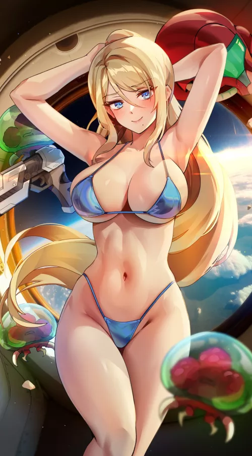 Samus in a small bikini