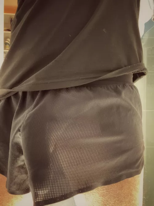 Went for a run in these see through shorts.