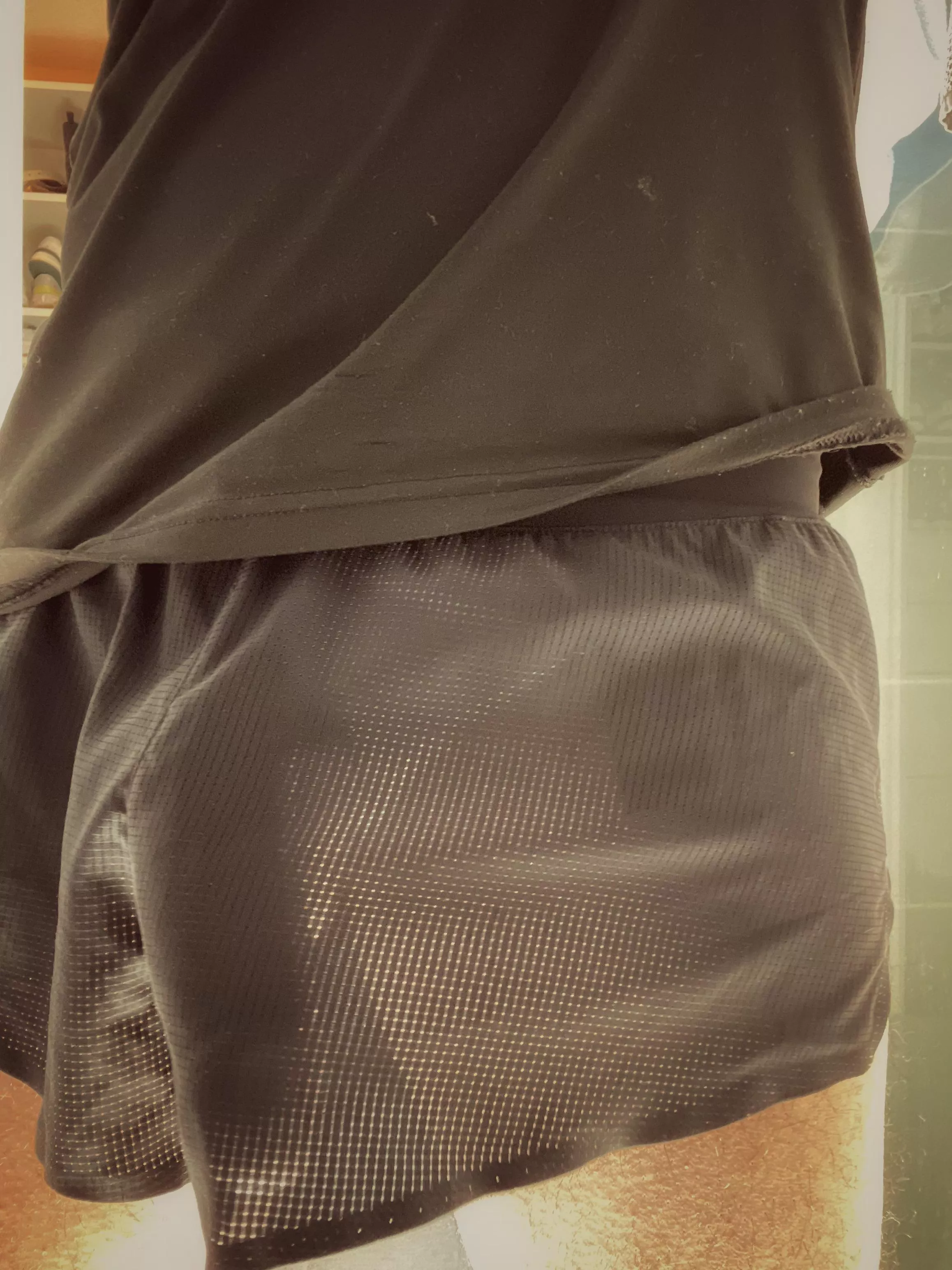 Went for a run in these see through shorts.