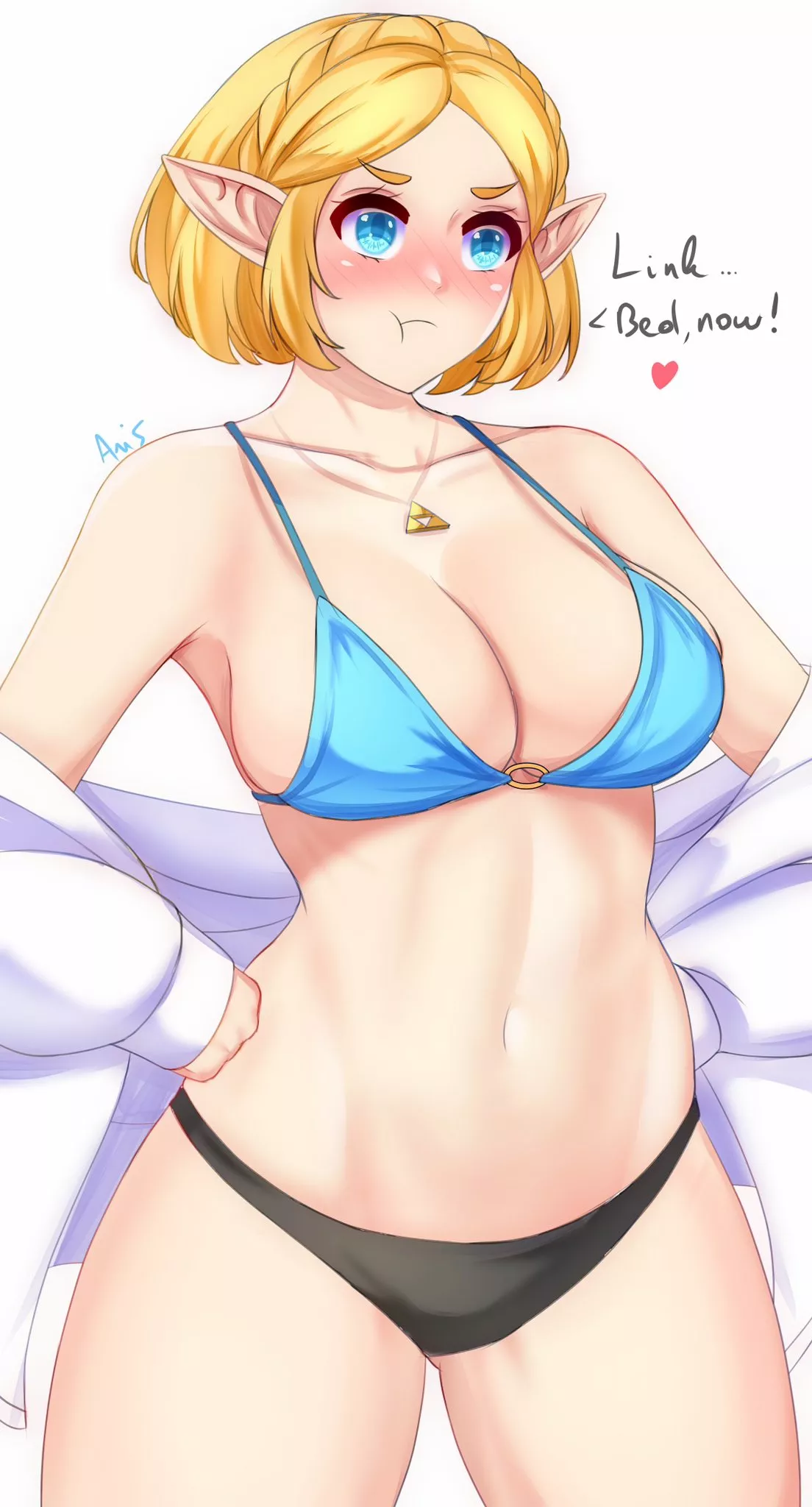 Zelda demanding Link