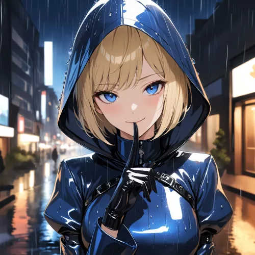 Blue Latex in the Rain 