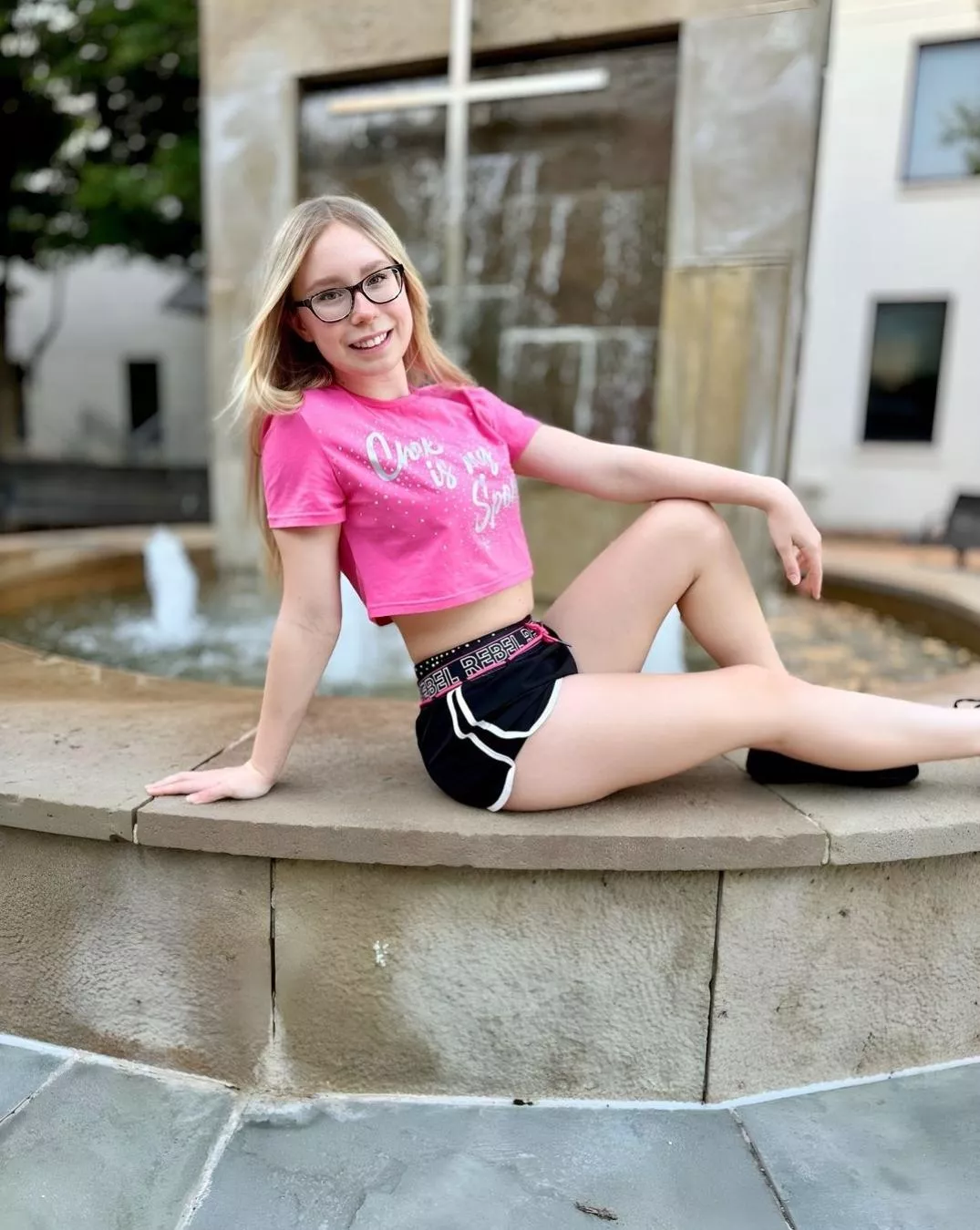 Cute girl in Black shorts