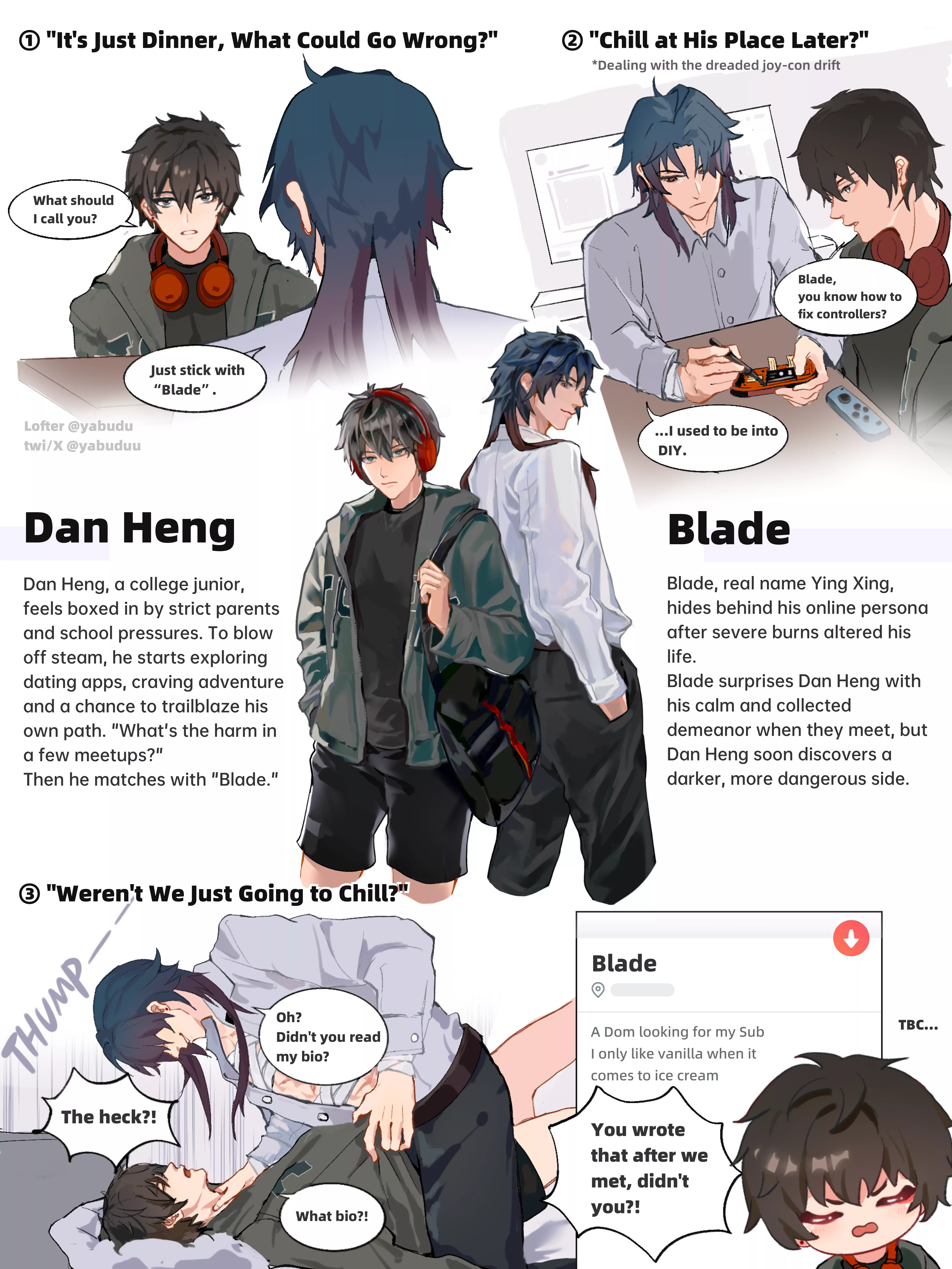 Dan Heng and Blade (Modern Day AU) [HSR]