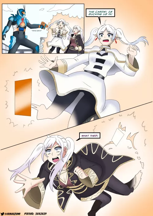 Frieren and Robin turned into collector cards