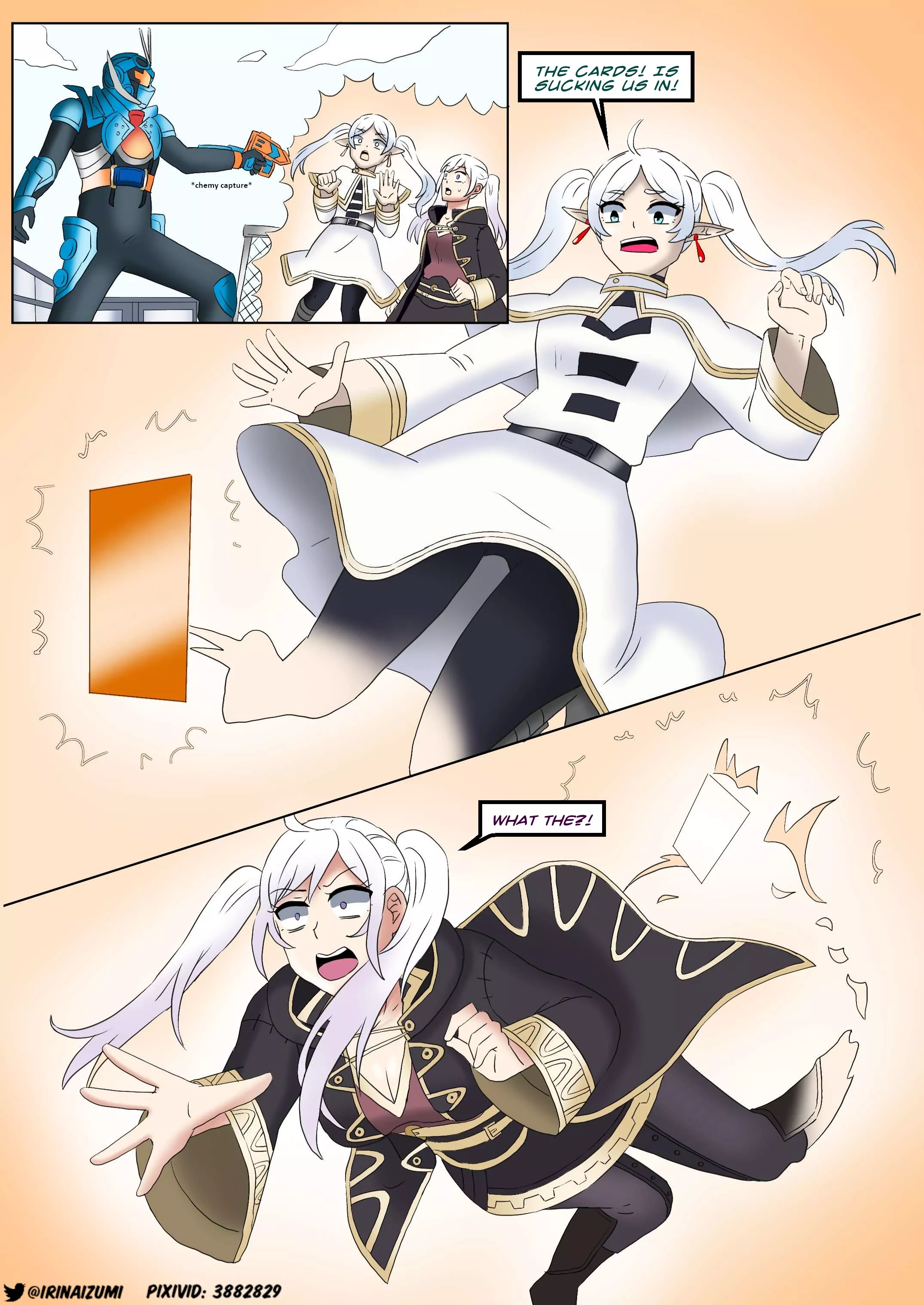 Frieren and Robin turned into collector cards