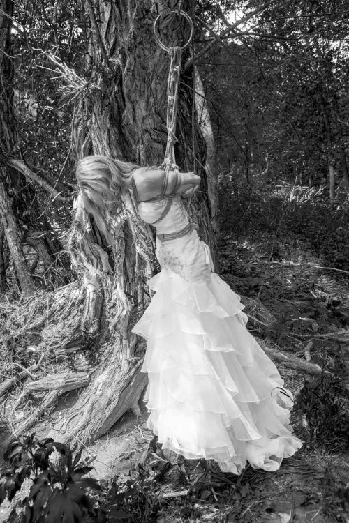 She wore a wedding dress