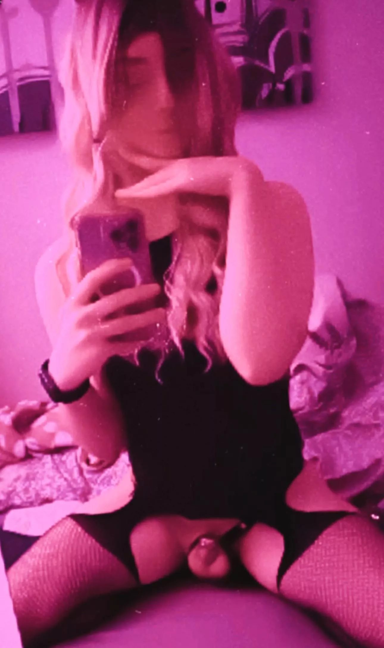 Wig, dress, stockings, chastity CHECK hehe