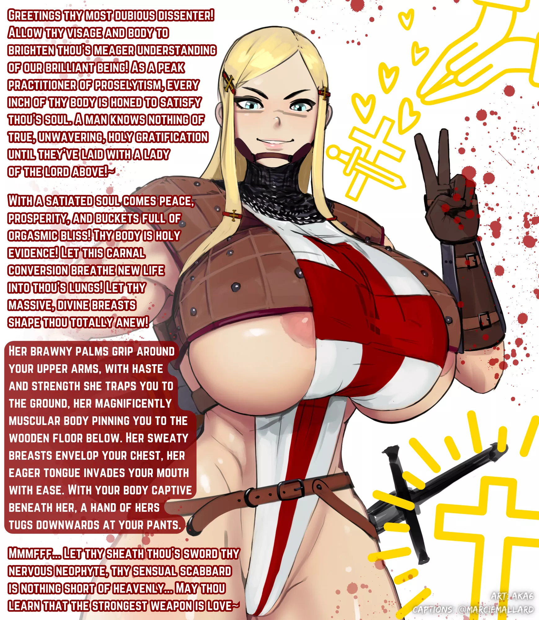 Carnal crusading~ [POV] [Muscular Woman] [Religion] [Conversion] [Blood] [Dubcon] [Credits in Caption]