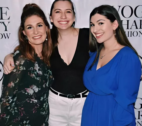 Cheeky blue shirt smirk bc she knows