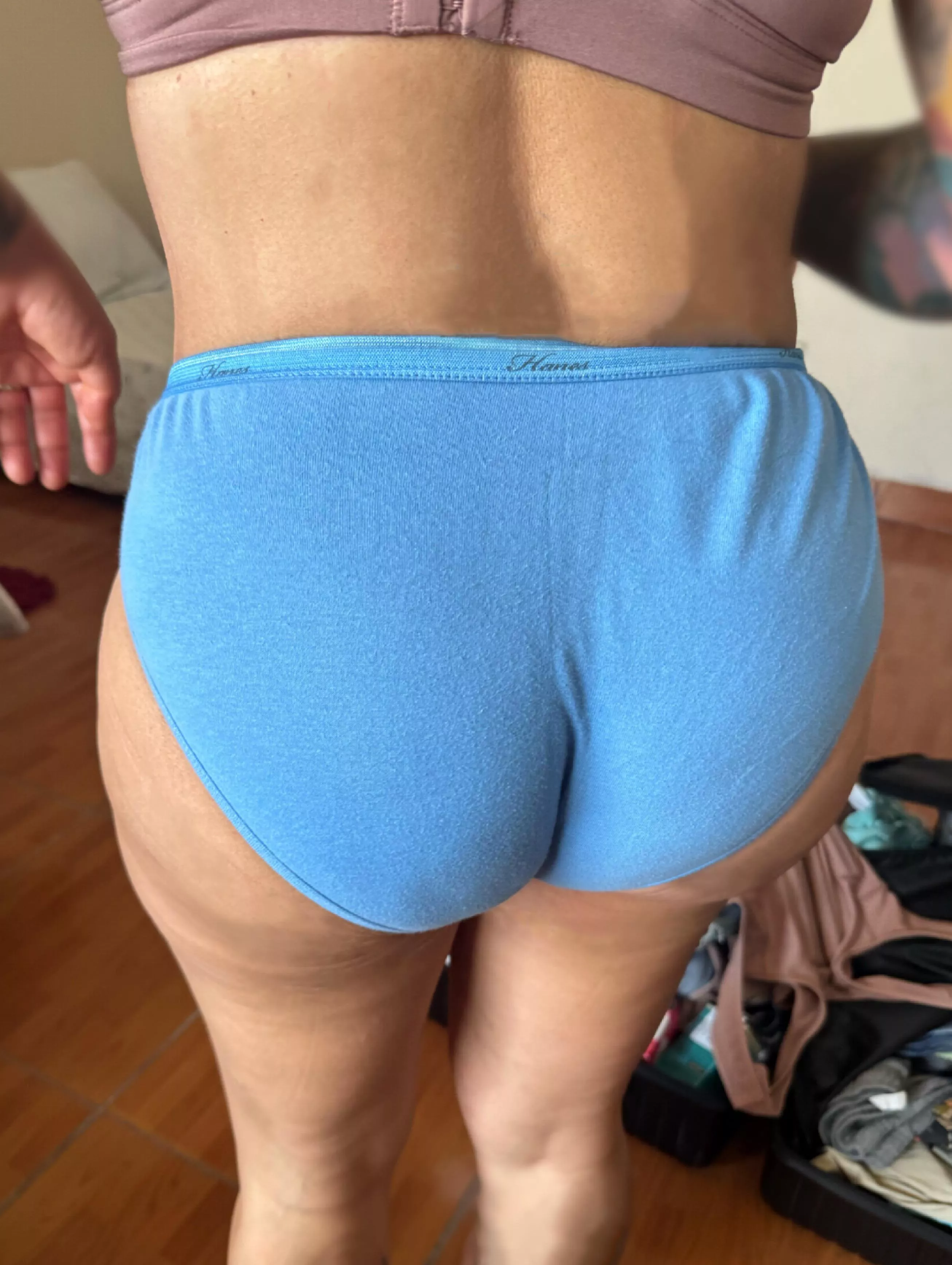 How about these blue granny panties?