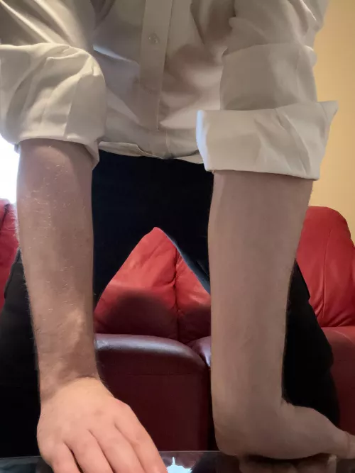 Leaning forward to look at you